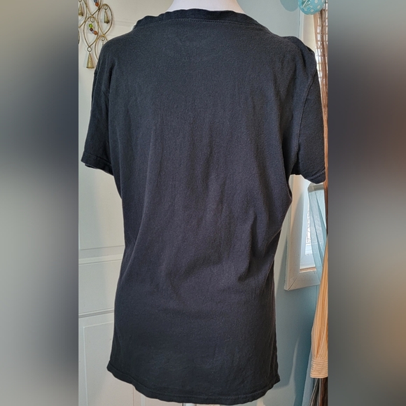 Y2K Glamhead Babydoll Tee Womens XL Black Green Graphic Ramones Print 100% Cotto - Picture 3 of 9